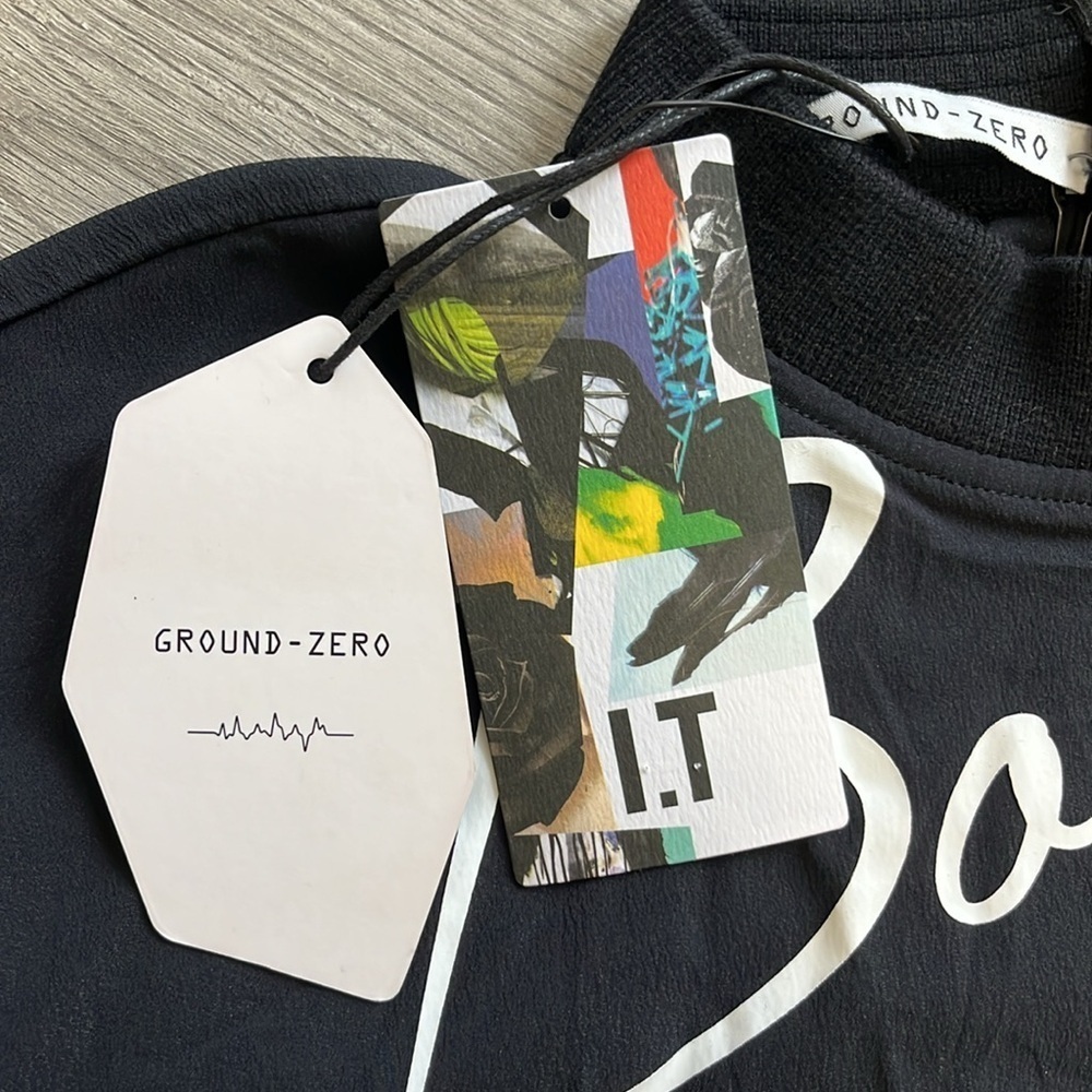 NWT Silk Moto Inspired Couture top tee shirt by Ground Zero - Picture 6 of 8